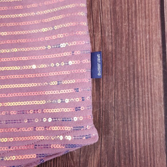 Disney Parks Disneyland Resort Spirit Jersey Size Large Sequins Iridescent Pink - Picture 7 of 16